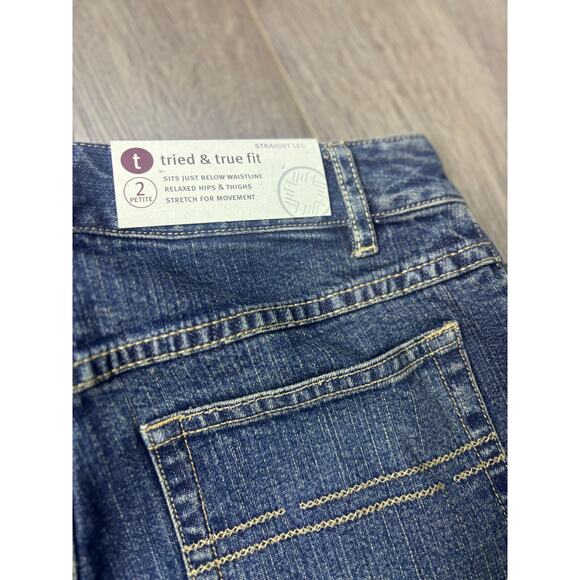 NWT J Jill Tried & True Fit Straight Leg Jeans Blue Denim Women’s 2P Petite - Picture 3 of 8